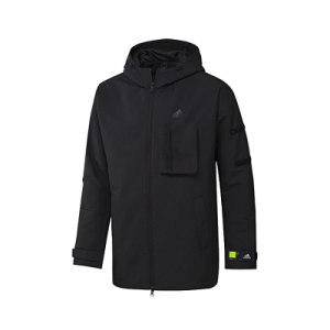 adidas 2021AW新款加絨防風衣保暖外套GP0990 黑