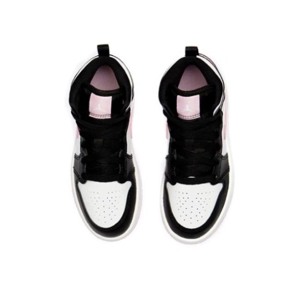 Air Jordan 1 Pre School Pink Black 中幫/黑白粉/粉紅熊貓：圖片 4