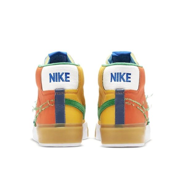 Nike SB ZOOM BLAZER MID EDGE L SAFETY ORANGE 橘黃綠彩色拼接拆鉤：圖片 3
