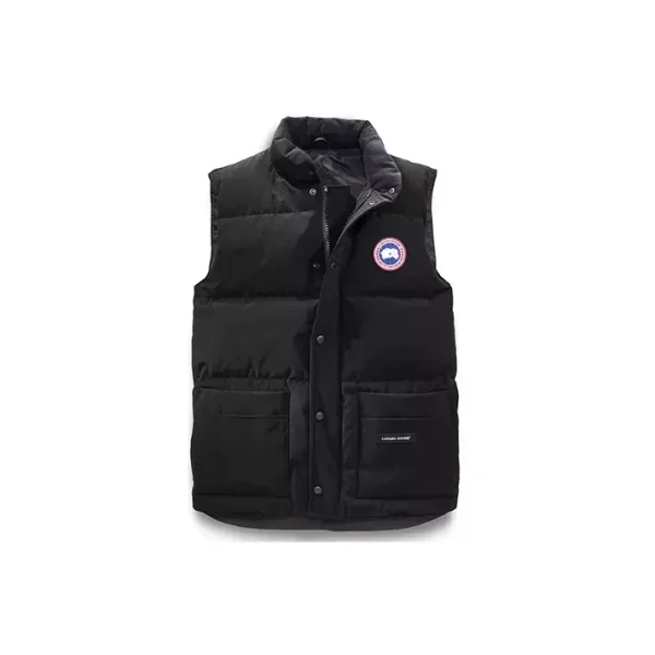 Canada Goose Freestyle Crew 純色單排扣Logo貼標羽絨馬甲男款黑色送男友