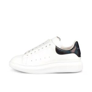 Alexander McQueen 厚底牛皮板鞋534278WHGP5 黑漆彩尾