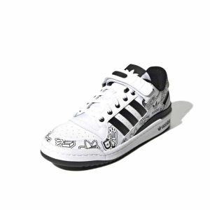 Adidas originals Forum Low 黑白塗鴉男女同款