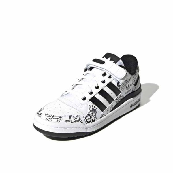 Adidas originals Forum Low 黑白塗鴉男女同款