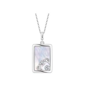 Swarovski 施華洛世奇虎頭方牌項鍊N0899-BH2W1 白金19*13mm