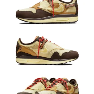 CACT.US CORP x Nike Air Max 1 "Baroque Brown" Travis Scott 倒鉤耐磨防滑低筒復古休閒跑步鞋男女同款巴洛克棕