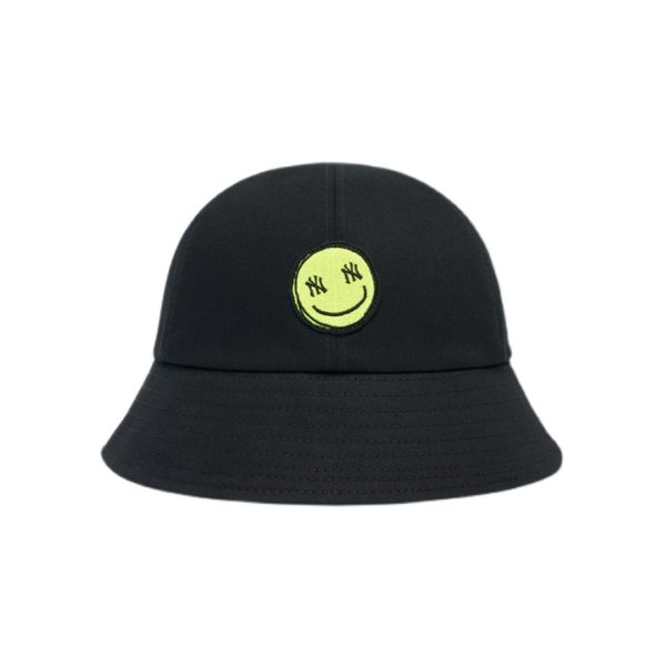 MLB SS情侶笑臉刺繡圓頂漁夫帽3AHT0042N：圖片 2