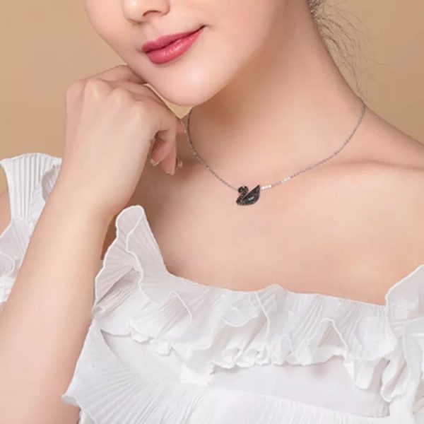 Swarovski/施華洛世奇ICONIC SWAN經典純色黑天鵝鎖骨鏈項鍊5204134：圖片 13