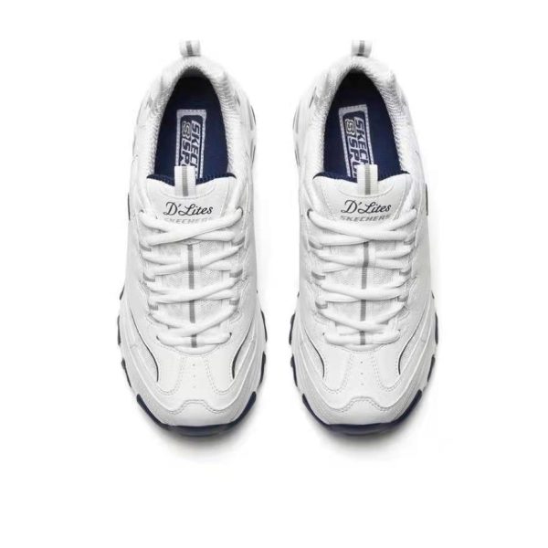 Skechers D'Lites 白色/海軍藍色：圖片 6