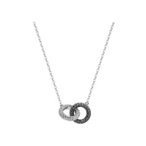 Swarovski施華洛世奇雙扣環項鍊5414999 銀色+黑色