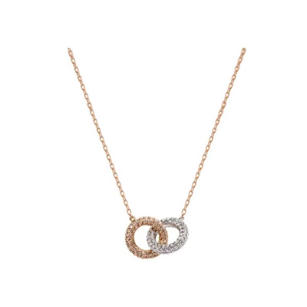 Swarovski施華洛世奇雙扣環項鍊5414999 銀色+黑色：圖片 2