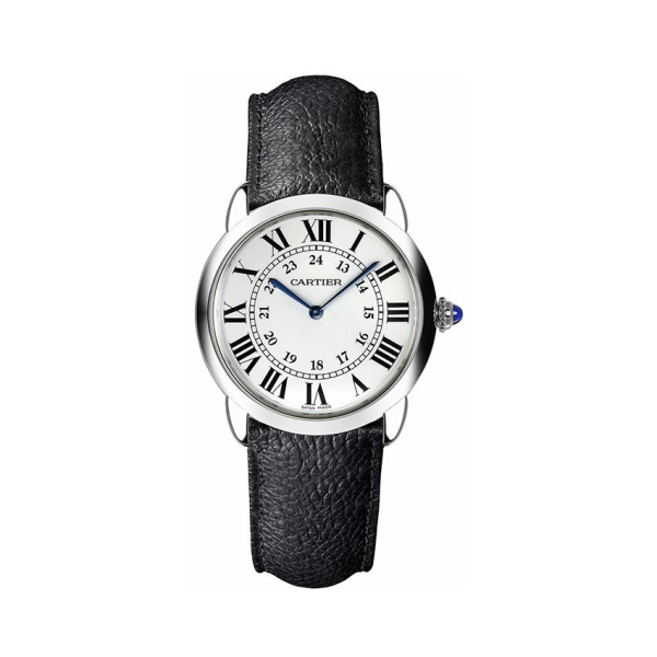 Cartier/卡地亞鍍銀珠光錶盤可替換式皮帶女士手錶