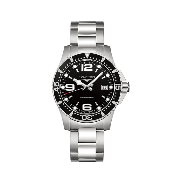 Longines/浪琴康卡斯潛水大錶盤防水石英男士腕錶L3.740 L3.740.4.56.6