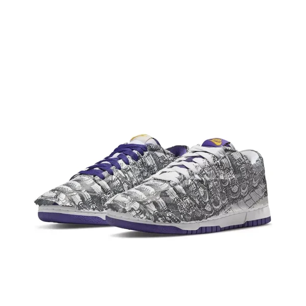 Nike Dunk Low "Flip The Old School" 反鉤撕紙潮流百搭低筒休閒板鞋白紫鴛鴦：圖片 4