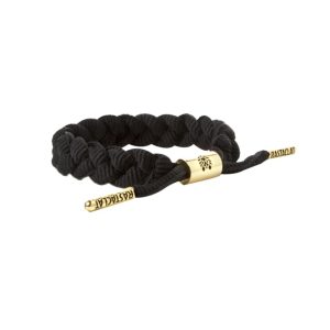 Rastaclat/小獅子純色基本系列情侶編織鞋帶手繩21100026 黑/金扣