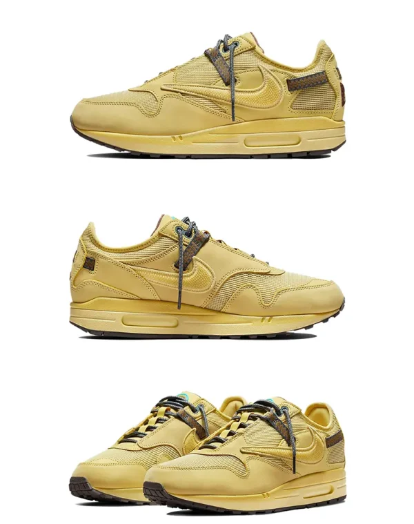 CACT.US CORP x Nike Air Max 1 "Saturn Gold" 聯名款Travis Scott 倒鉤復古低幫休閒跑步鞋男女同款土星金：圖片 2