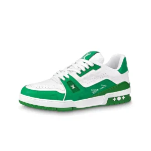 Louis Vuitton 路易威登Trainer 繫帶板鞋男女同款白綠