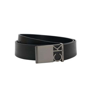 【送禮推薦】Calvin Klein/卡文克萊男士板扣腰帶41002343 黑色