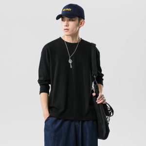 春季秋季打底衫男裝日系長袖T卹潮牌秋衣