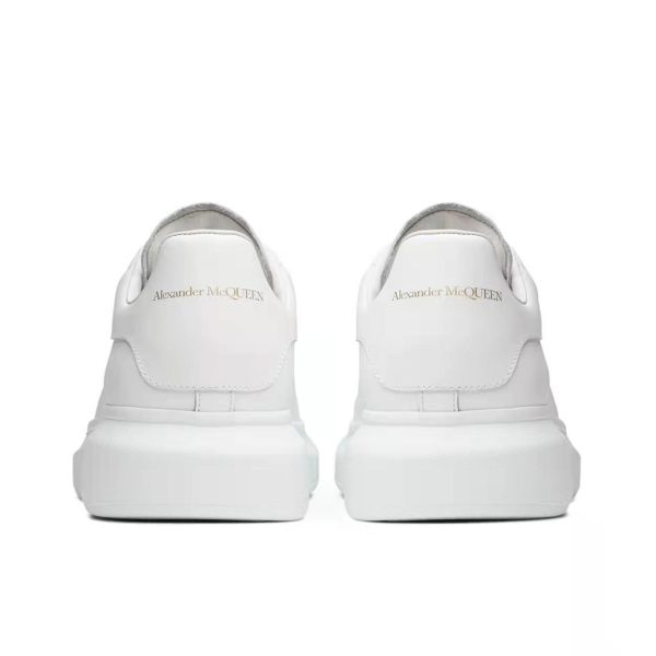Alexander McQueen 厚底牛皮板鞋534278WHGP5 純白色：圖片 4