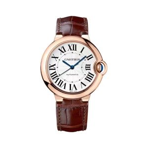 Cartier/卡地亞藍氣球玫瑰金鱷魚皮男女同款手錶