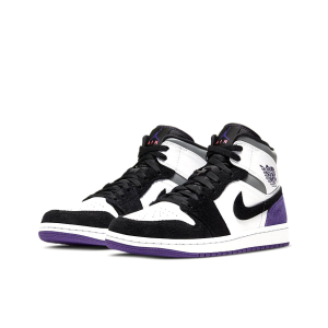 Air Jordan 1 Purple 中幫/白/黑/紫色