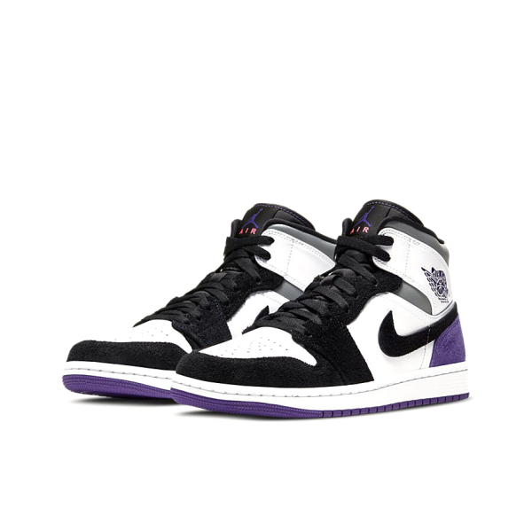 Air Jordan 1 Purple 中幫/白/黑/紫色