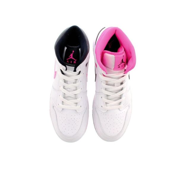 Air Jordan 1 Mid White Black Hyper Pink 中幫/黑白粉鴛鴦：圖片 2