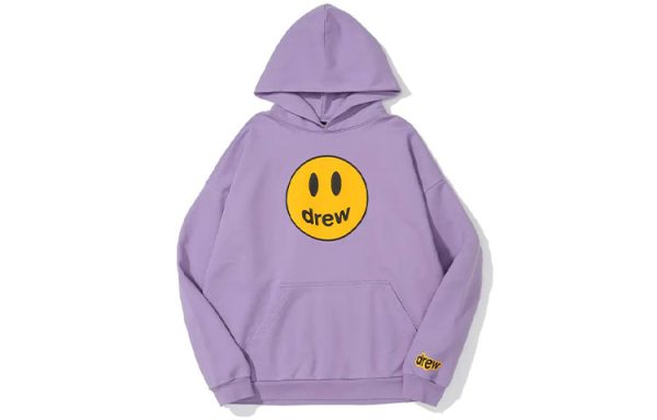 Drew House Mascot Hoodie Lavender Purple 笑臉Logo加絨套頭連帽衛衣冬季男女同款薰衣草紫送禮推薦送男友