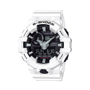 Casio/卡西歐G-SHOCK 冰韌運動電子雙顯防水防震石英男士手錶白武士GA-700-7A