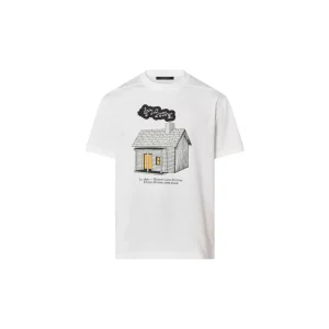 LOUIS VUITTON SS23 胸前房子印花寬鬆休閒T卹男款白色