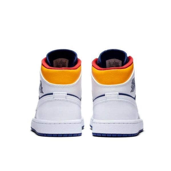 Air Jordan 1 Royal Blue Laser Orange 中幫/藍色/黃色/白色：圖片 3