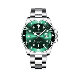 【爆款推薦】Mark Fairwhale/馬克華菲41mm 潛水綠水鬼防水石英男士手錶