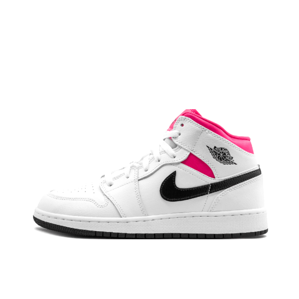 Air Jordan 1 Mid White Black Hyper Pink 中幫/黑白粉鴛鴦：圖片 3
