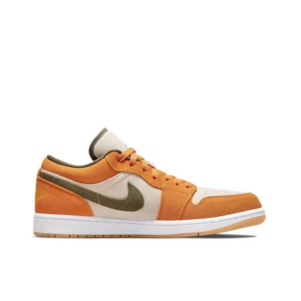 Air Jordan 1 Ceramic 低筒/橘黃/白/橄欖綠：圖片 5