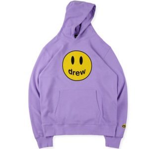 Drew House 笑臉印花連帽衛衣男女同款淺紫色送禮推薦