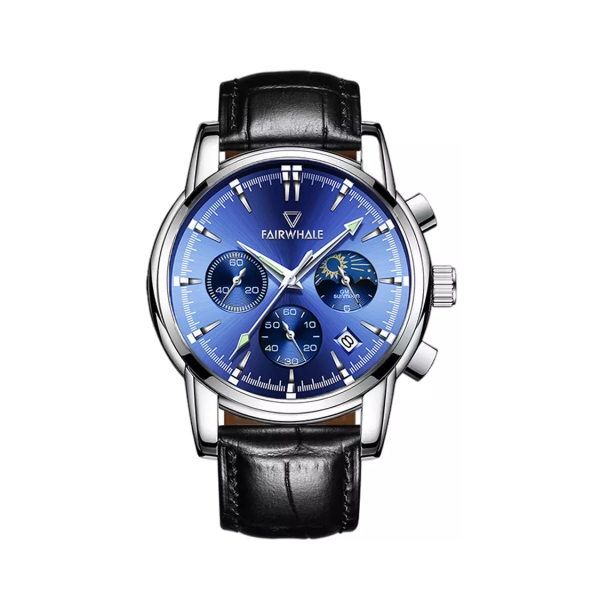 Mark Fairwhale/馬克華菲41mm 皮帶款夜光防水氚氣石英男士手錶：圖片 3