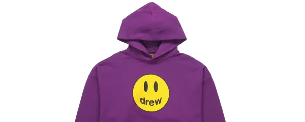 Drew House Mascot 笑臉連帽套頭加絨衛衣冬季男女同款紫色送禮推薦送男友