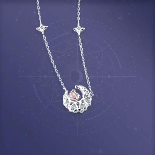 Fanci/範琦幻夢星月項鍊SN01642W000 銀色：圖片 3