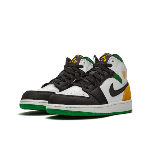 Nike Air Jordan 1 White/Black/Green/Orange 中幫/GS/白黑/綠橙