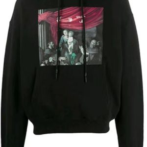 OFF WHITE Caravaggio 繪畫連帽衛衣黑色