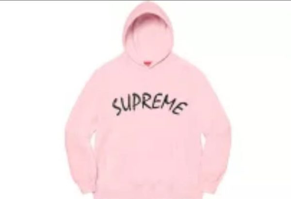Supreme SS21 Week 8 FTP 弧形標誌刺繡連帽衛衣粉色