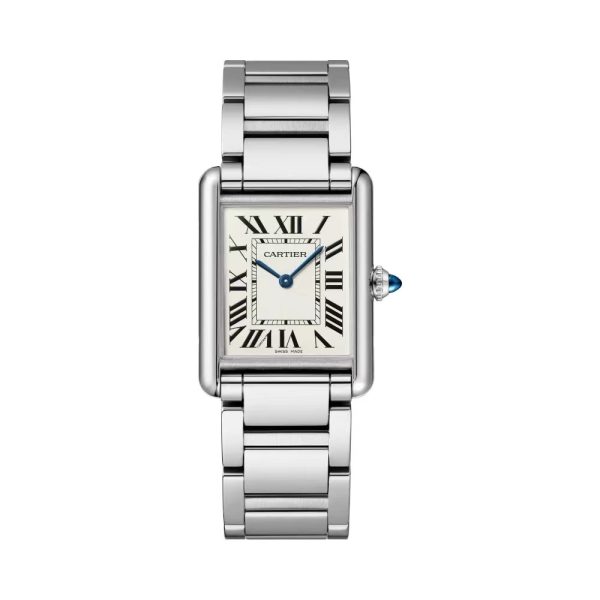 Cartier/卡地亞TANK戰車系列羅馬刻度精鋼女錶：圖片 2