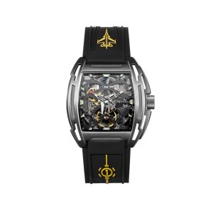 CIGA Design/璽佳航空母艦主題防水夜光黑色自動機械男錶Z061-IPTI 槍色矽膠帶Z061-IPTI-5BK