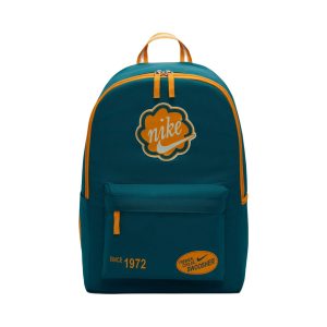 Nike 舒適寬敞可調式肩帶收納拼接雙肩包晶洞水鴨青/日晷黃FB2841-381