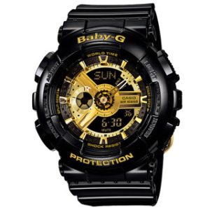 CASIO 卡西歐BABY-G系列經典系列時尚防水運動手錶日韓錶女款黑金BA-110-1A