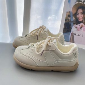 板鞋女款2025春季新款百搭小眾鞋學生厚底小白鞋休閒運動德訓鞋