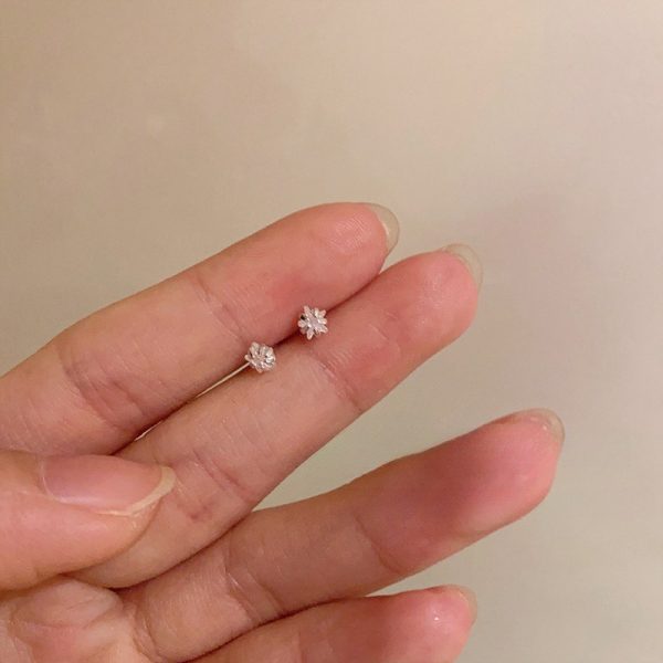s925銀針鋯石星星耳環女睡免摘養耳洞耳環高級感精緻精緻耳環潮飾：圖片 6