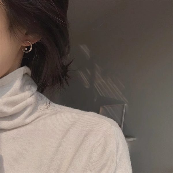 精緻月牙耳環女新品爆款小眾設計月亮耳環高級感冷淡風耳飾品：圖片 2