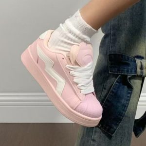 小白鞋女2025年新春季女鞋厚底麵包鞋ins潮百搭小眾休閒運動板鞋