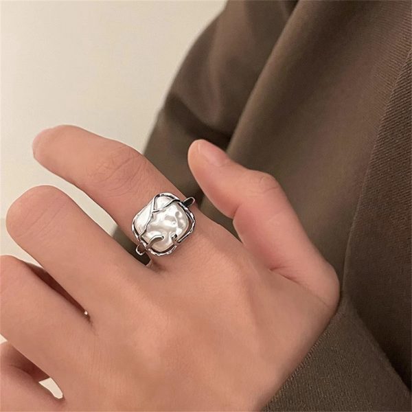 珍珠開口公寓女ins風冷淡風時尚百搭設計感法式輕奢高級感指環潮：圖片 4